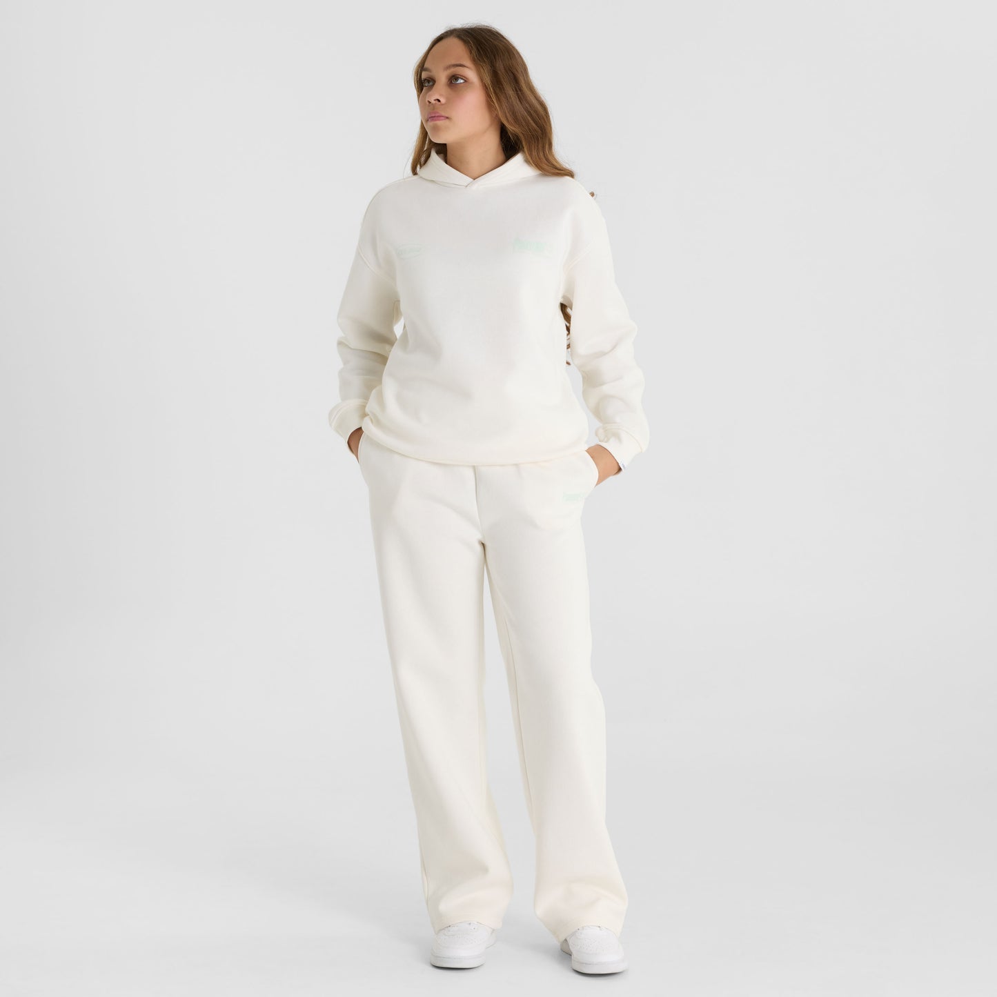 Marshmallow Wide Leg Track Pants